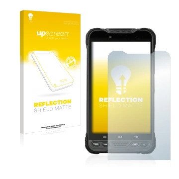 Vorderseite einer Produktverpackung mit dem Markenlogo upscreen. Daneben ist das Gerät UniStrong UT12P mit dem zugehörigen Dis