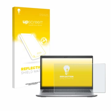 Vorderseite einer Produktverpackung mit dem Markenlogo upscreen. Daneben ist das Gerät Dell Latitude 5420 mit dem zugehörigen 