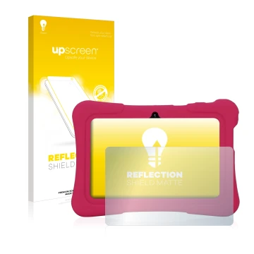 Vorderseite einer Produktverpackung mit dem Markenlogo upscreen. Daneben ist das Gerät Pritom K7 mit dem zugehörigen Displaysc