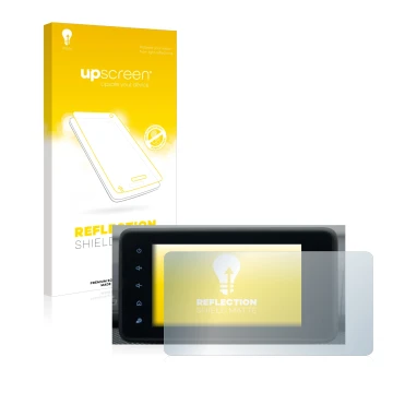Vorderseite einer Produktverpackung mit dem Markenlogo upscreen. Daneben ist das Gerät Dacia Sandero 2021-2025 Media Display 8