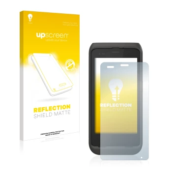 Vorderseite einer Produktverpackung mit dem Markenlogo upscreen. Daneben ist das Gerät Honeywell CT45 XP mit dem zugehörigen D