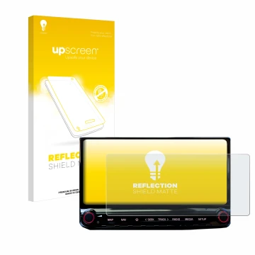 Vorderseite einer Produktverpackung mit dem Markenlogo upscreen. Daneben ist das Gerät Kia Ceed 2022 Infotainment System 10.25
