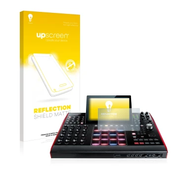 Vorderseite einer Produktverpackung mit dem Markenlogo upscreen. Daneben ist das Gerät Akai MPC X 10.1