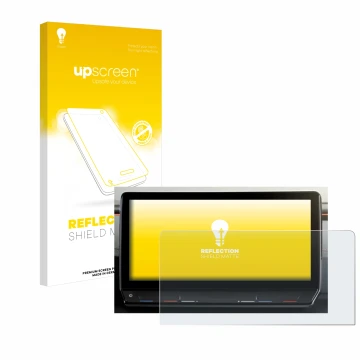 Vorderseite einer Produktverpackung mit dem Markenlogo upscreen. Daneben ist das Gerät Cupra Formentor 2020-2022 Infotainment 