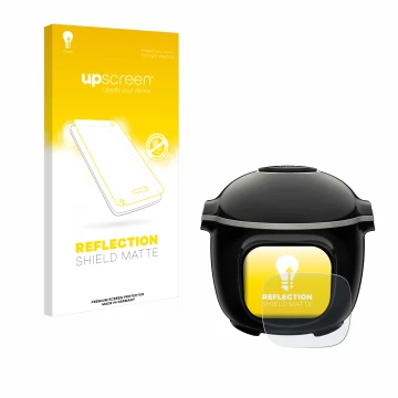 Vorderseite einer Produktverpackung mit dem Markenlogo upscreen. Daneben ist das Gerät Krups Cook4me Touch Wifi mit dem zugehö