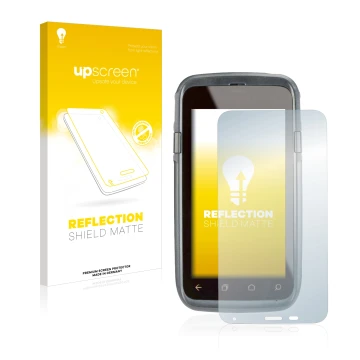 Vorderseite einer Produktverpackung mit dem Markenlogo upscreen. Daneben ist das Gerät Honeywell Dolphin CT60 XP mit dem zugeh