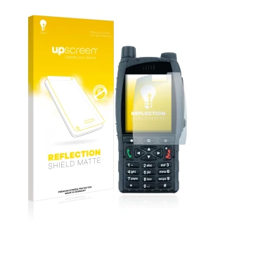 Vorderseite einer Produktverpackung mit dem Markenlogo upscreen. Daneben ist das Gerät Sepura SC21 mit dem zugehörigen Display