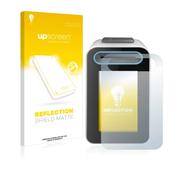 Vorderseite einer Produktverpackung mit dem Markenlogo upscreen. Daneben ist das Gerät Cherry eHealth Terminal ST-1506 mit dem