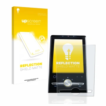 Vorderseite einer Produktverpackung mit dem Markenlogo upscreen. Daneben ist das Gerät MG Marvel R 2021 Infotainment System mi