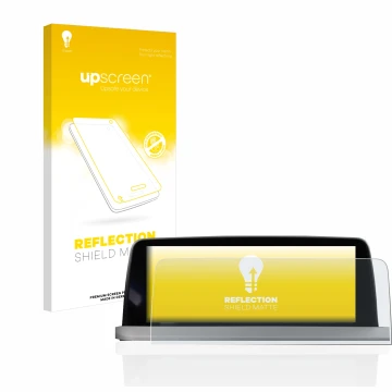 Vorderseite einer Produktverpackung mit dem Markenlogo upscreen. Daneben ist das Gerät BMW X3 G01 2017-2021 Infotainment Syste