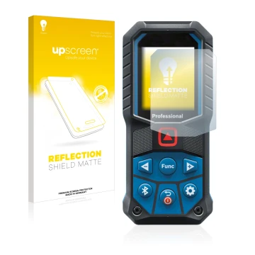 Vorderseite einer Produktverpackung mit dem Markenlogo upscreen. Daneben ist das Gerät Bosch GLM 50-27 C mit dem zugehörigen D