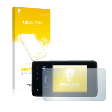 Vorderseite einer Produktverpackung mit dem Markenlogo upscreen. Daneben ist das Gerät Dacia Jogger 2022 Media Display 8