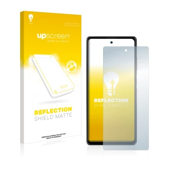 Vorderseite einer Produktverpackung mit dem Markenlogo upscreen. Daneben ist das Gerät Blackview A100 mit dem zugehörigen Disp