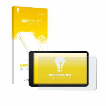 Vorderseite einer Produktverpackung mit dem Markenlogo upscreen. Daneben ist das Gerät Garmin DriveCam 76 mit dem zugehörigen 