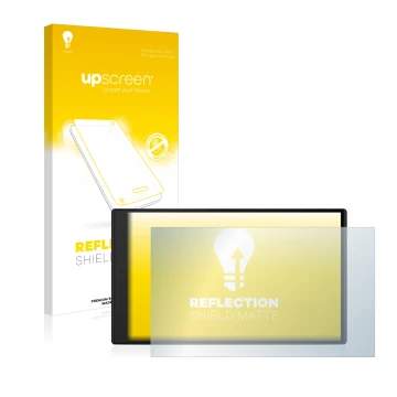 Vorderseite einer Produktverpackung mit dem Markenlogo upscreen. Daneben ist das Gerät Garmin Camper 795 mit dem zugehörigen D