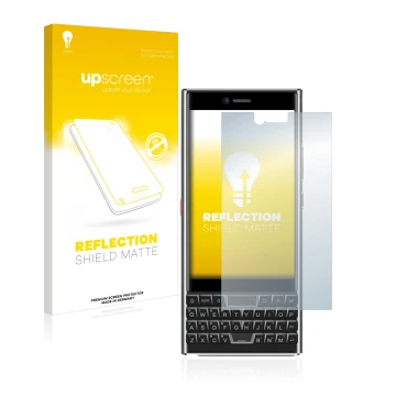 Vorderseite einer Produktverpackung mit dem Markenlogo upscreen. Daneben ist das Gerät Unihertz Titan Slim mit dem zugehörigen