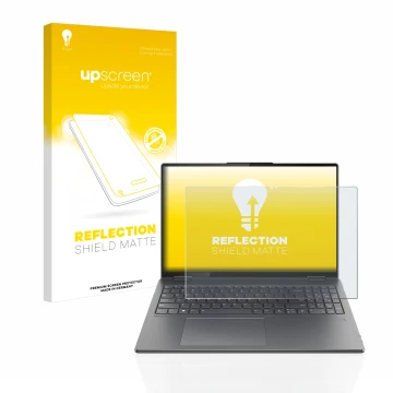 Vorderseite einer Produktverpackung mit dem Markenlogo upscreen. Daneben ist das Gerät Lenovo Yoga 7i Gen 7 16