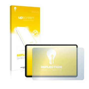 Vorderseite einer Produktverpackung mit dem Markenlogo upscreen. Daneben ist das Gerät Honor Pad 8 mit dem zugehörigen Display