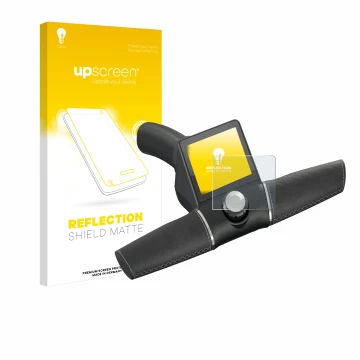 Vorderseite einer Produktverpackung mit dem Markenlogo upscreen. Daneben ist das Gerät Motocaddy M3 GPS Electric Trolley 2022 