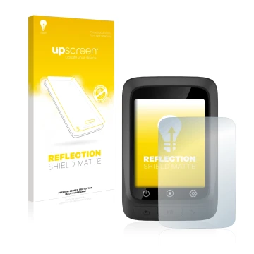 Vorderseite einer Produktverpackung mit dem Markenlogo upscreen. Daneben ist das Gerät CooSpo BC107 mit dem zugehörigen Displa