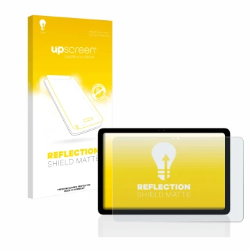 Vorderseite einer Produktverpackung mit dem Markenlogo upscreen. Daneben ist das Gerät Google Pixel Tablet mit dem zugehörigen