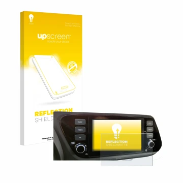 Vorderseite einer Produktverpackung mit dem Markenlogo upscreen. Daneben ist das Gerät Hyundai i20 2020 8