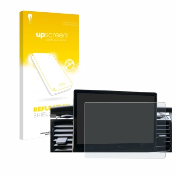 Vorderseite einer Produktverpackung mit dem Markenlogo upscreen. Daneben ist das Gerät Ford Transit SYNC 4 mit dem zugehörigen