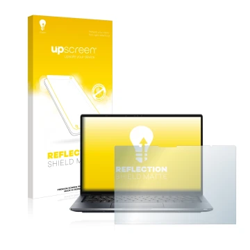 Vorderseite einer Produktverpackung mit dem Markenlogo upscreen. Daneben ist das Gerät Dell Latitude 9430 2-in-1 mit dem zugeh
