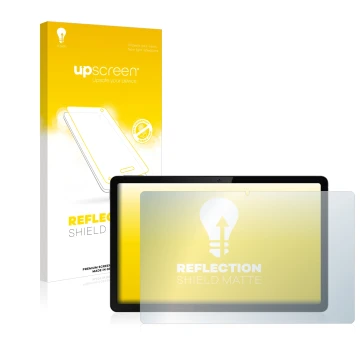 Vorderseite einer Produktverpackung mit dem Markenlogo upscreen. Daneben ist das Gerät realme Pad 10.4