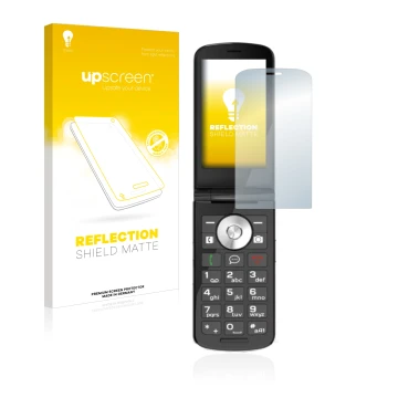 Vorderseite einer Produktverpackung mit dem Markenlogo upscreen. Daneben ist das Gerät Emporia TOUCHsmart.2 mit dem zugehörige