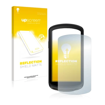 Vorderseite einer Produktverpackung mit dem Markenlogo upscreen. Daneben ist das Gerät Garmin Edge 1040 Solar mit dem zugehöri