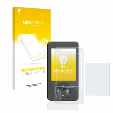 Vorderseite einer Produktverpackung mit dem Markenlogo upscreen. Daneben ist das Gerät Dexcom G7 CGM mit dem zugehörigen Displ