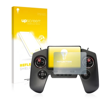 Vorderseite einer Produktverpackung mit dem Markenlogo upscreen. Daneben ist das Gerät FrSky Twin Lite mit dem zugehörigen Dis