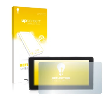 Vorderseite einer Produktverpackung mit dem Markenlogo upscreen. Daneben ist das Gerät Audi A4 B9 2016 mit dem zugehörigen Dis