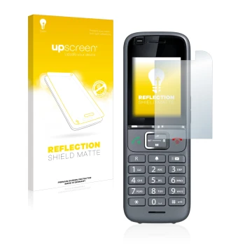 Vorderseite einer Produktverpackung mit dem Markenlogo upscreen. Daneben ist das Gerät Gigaset S700H PRO mit dem zugehörigen D