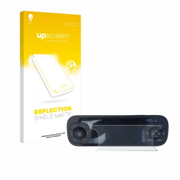 Vorderseite einer Produktverpackung mit dem Markenlogo upscreen. Daneben ist das Gerät Fiat Panda 2019 mit dem zugehörigen Dis