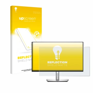 Vorderseite einer Produktverpackung mit dem Markenlogo upscreen. Daneben ist das Gerät Dell Ultrasharp U2422H mit dem zugehöri