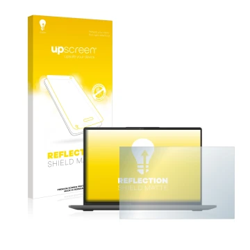 Vorderseite einer Produktverpackung mit dem Markenlogo upscreen. Daneben ist das Gerät Lenovo Yoga Slim 7 ProX 14ARH7 mit dem 