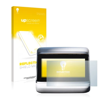 Vorderseite einer Produktverpackung mit dem Markenlogo upscreen. Daneben ist das Gerät Tesla Model S Plaid 2023 (Hinteres Disp