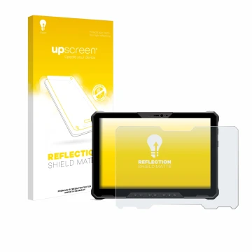 Vorderseite einer Produktverpackung mit dem Markenlogo upscreen. Daneben ist das Gerät Dell Latitude 7230 Rugged Extreme mit d