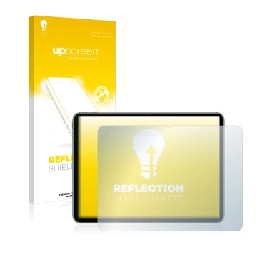 Vorderseite einer Produktverpackung mit dem Markenlogo upscreen. Daneben ist das Gerät OnePlus Pad mit dem zugehörigen Display