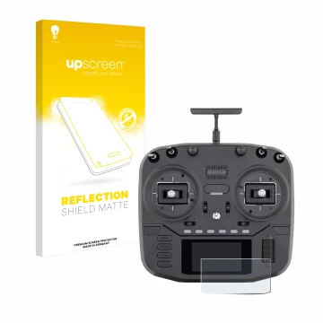 Vorderseite einer Produktverpackung mit dem Markenlogo upscreen. Daneben ist das Gerät Radiomaster Boxer mit dem zugehörigen D