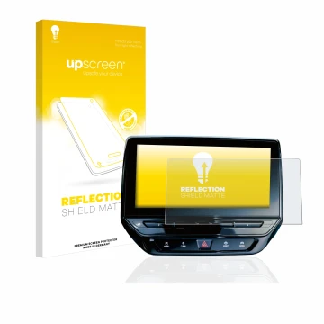 Vorderseite einer Produktverpackung mit dem Markenlogo upscreen. Daneben ist das Gerät Volkswagen ID.5 Discover Pro 12
