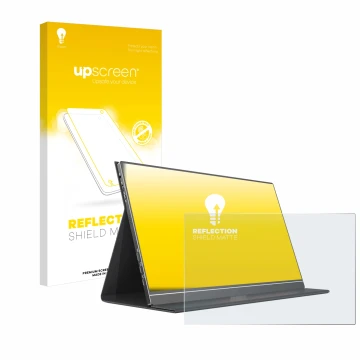 Vorderseite einer Produktverpackung mit dem Markenlogo upscreen. Daneben ist das Gerät Arzopa S1 Table 15.6