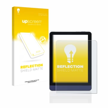 Vorderseite einer Produktverpackung mit dem Markenlogo upscreen. Daneben ist das Gerät Meebook M6 6