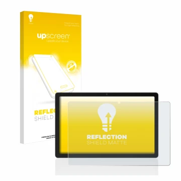 Vorderseite einer Produktverpackung mit dem Markenlogo upscreen. Daneben ist das Gerät Blackview Tab 11 SE mit dem zugehörigen