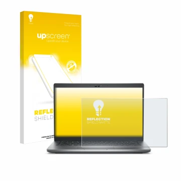 Vorderseite einer Produktverpackung mit dem Markenlogo upscreen. Daneben ist das Gerät Dell Latitude 5430 Non-Touch mit dem zu
