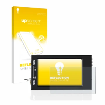 Vorderseite einer Produktverpackung mit dem Markenlogo upscreen. Daneben ist das Gerät SDRGEEK NanoVNA-F V2 mit dem zugehörige
