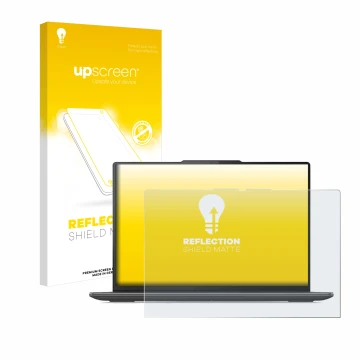 Vorderseite einer Produktverpackung mit dem Markenlogo upscreen. Daneben ist das Gerät Lenovo Yoga Pro 9i Gen 8 16