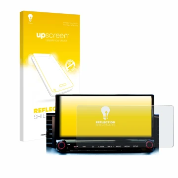 Vorderseite einer Produktverpackung mit dem Markenlogo upscreen. Daneben ist das Gerät Kia Xceed 2023 Infotainment System mit 
